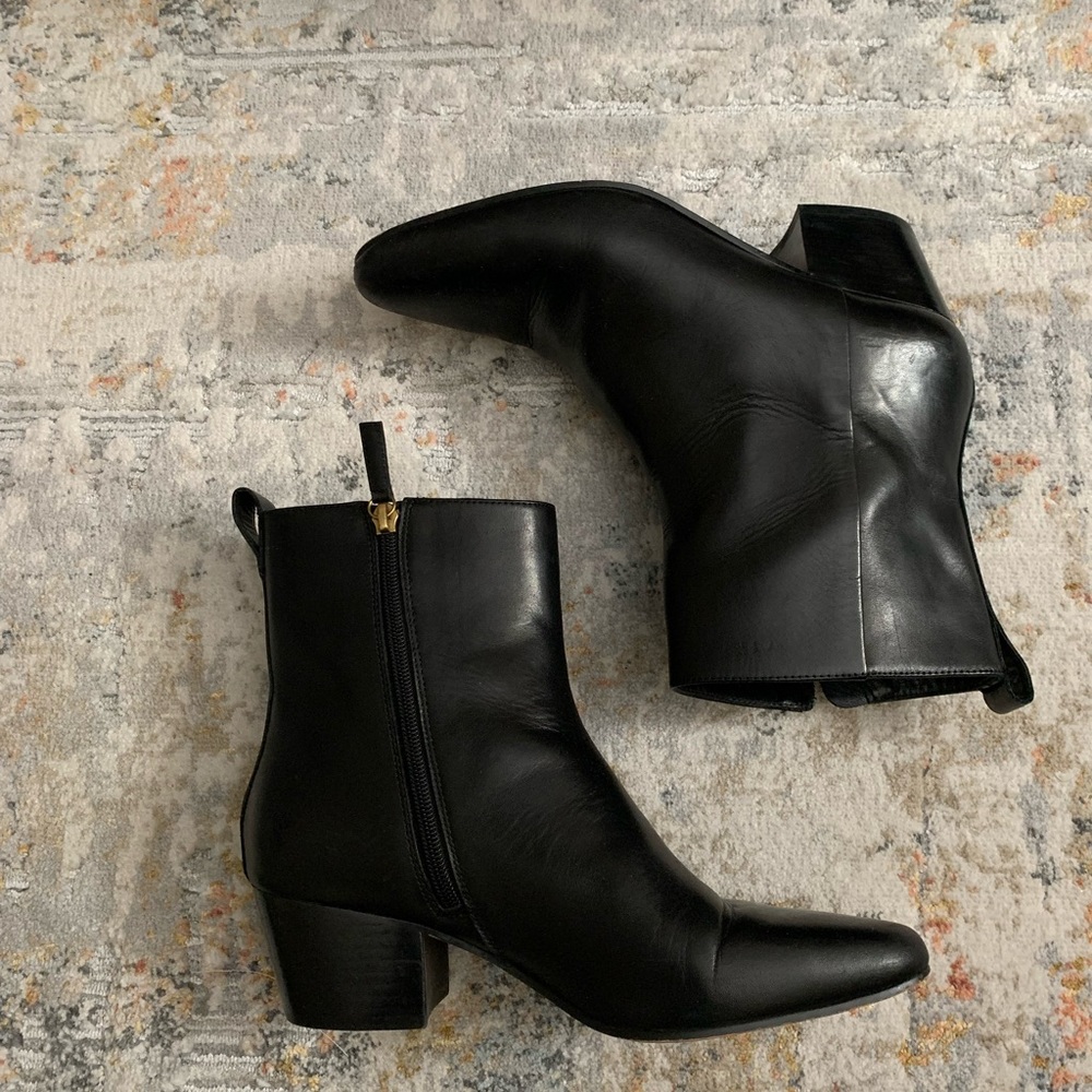 JCREW Black Leather Bootie
